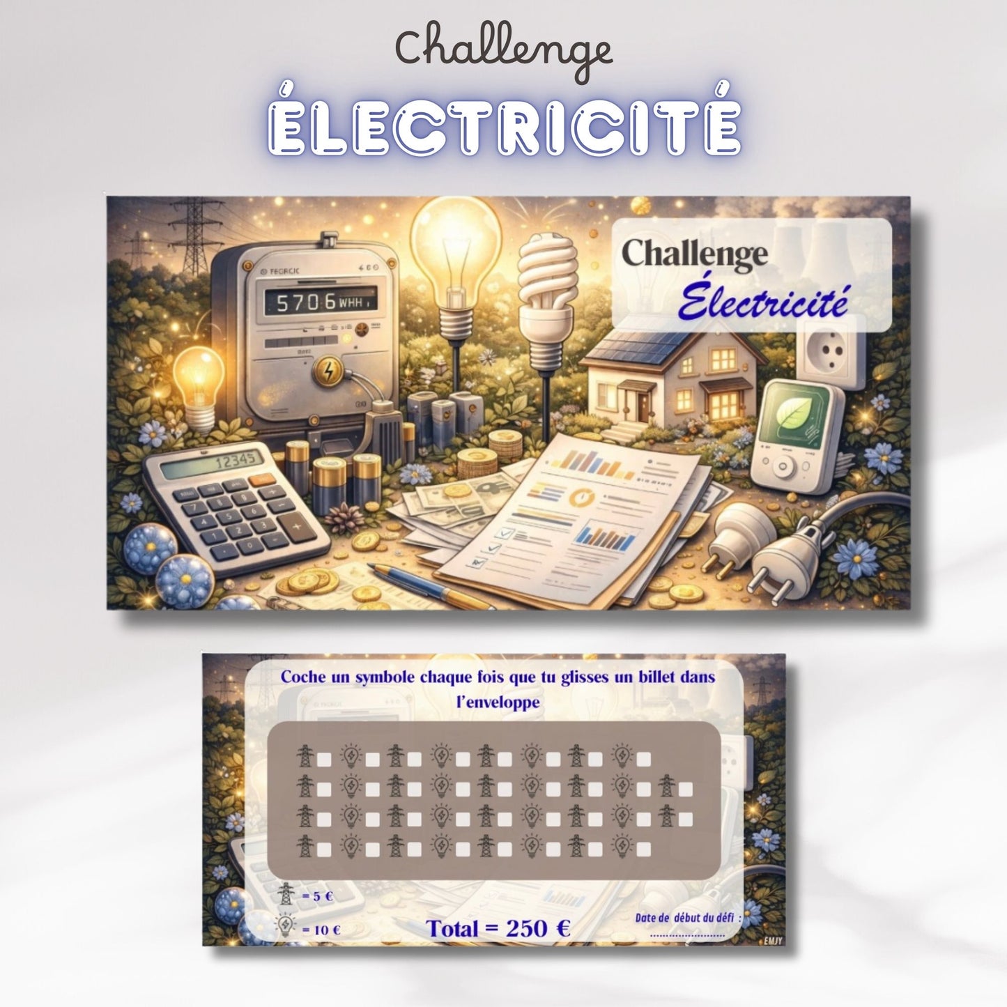 Challenge Électricité - Tracker et page titre ou enveloppe a scratch