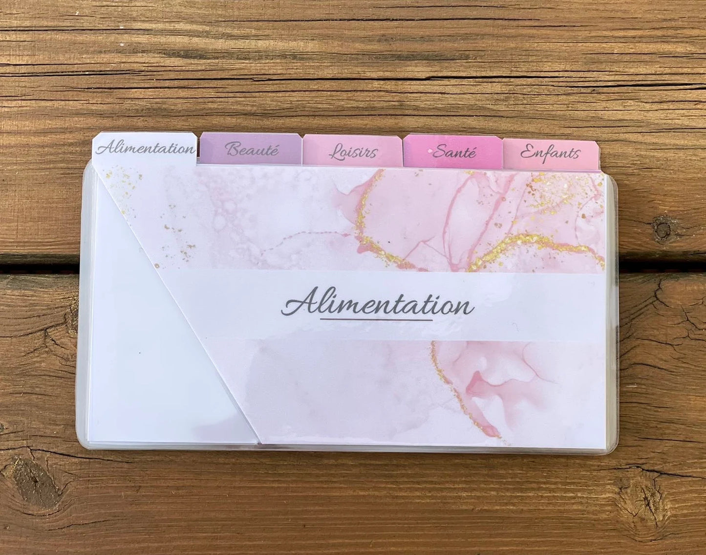 Enveloppes budget pour portefeuille à onglet personnalisées Plastifiées