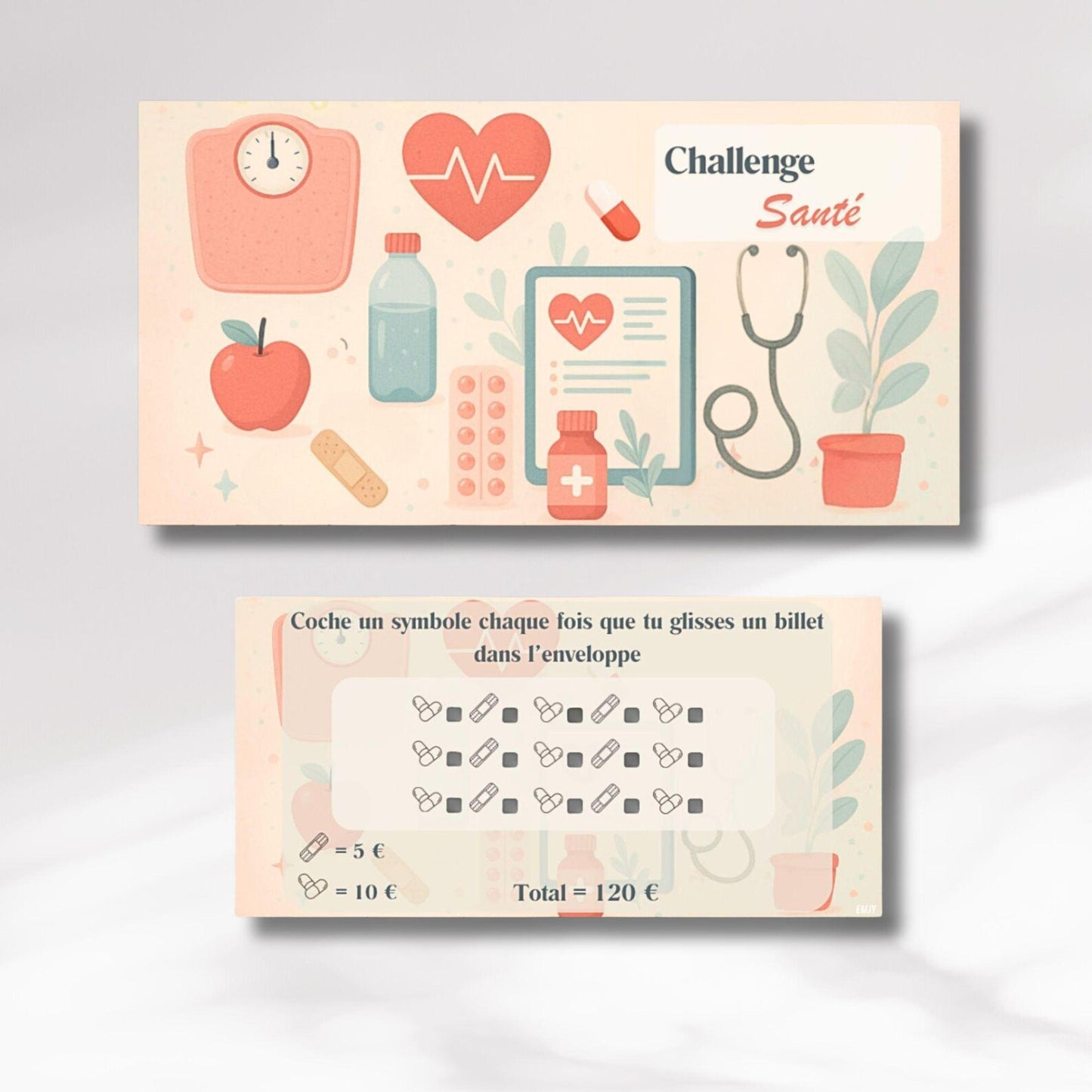 Challenge Santé - Tracker et page titre ou enveloppe a scratch