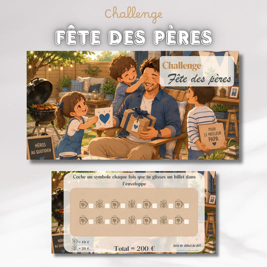 Challenge Fête des pères - Tracker et page titre ou enveloppe a scratch