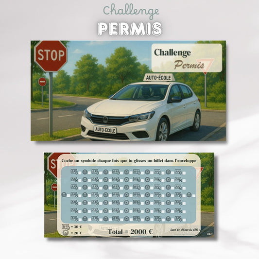 Challenge Permis - Tracker et page titre ou enveloppe a scratch