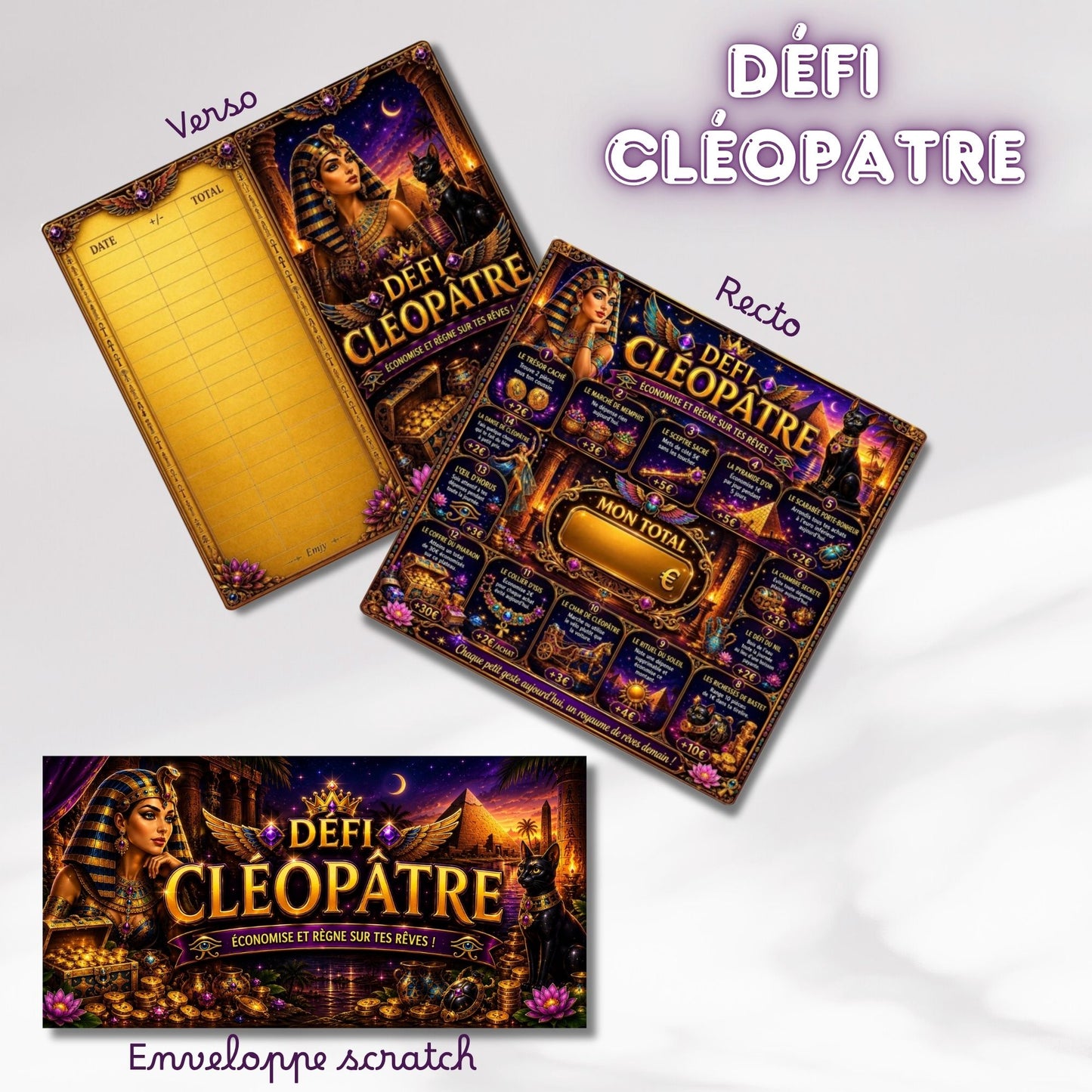 Défi plateau Cléopatre - plateau de jeu pour épargner en s'amusant