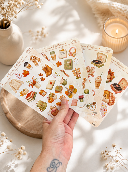 Planche de stickers automne "Douceur d’Automne" – Vinyle pour planner