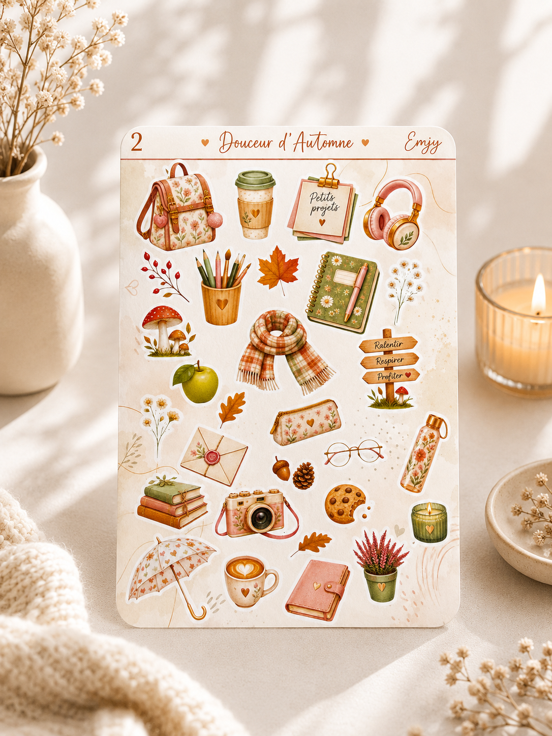 Planche de stickers automne "Douceur d’Automne" – Vinyle pour planner
