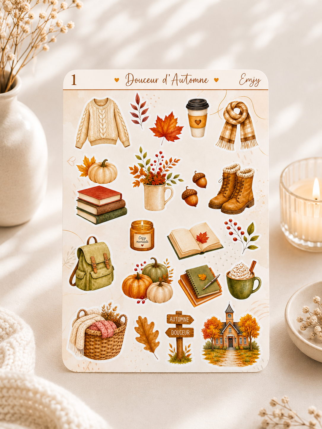 Planche de stickers automne "Douceur d’Automne" – Vinyle pour planner