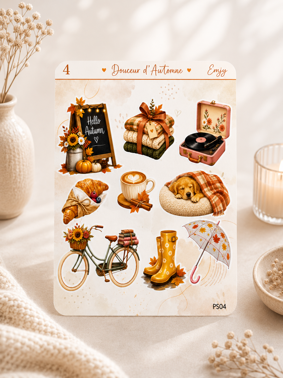 Planche de stickers automne "Douceur d’Automne" – Vinyle pour planner