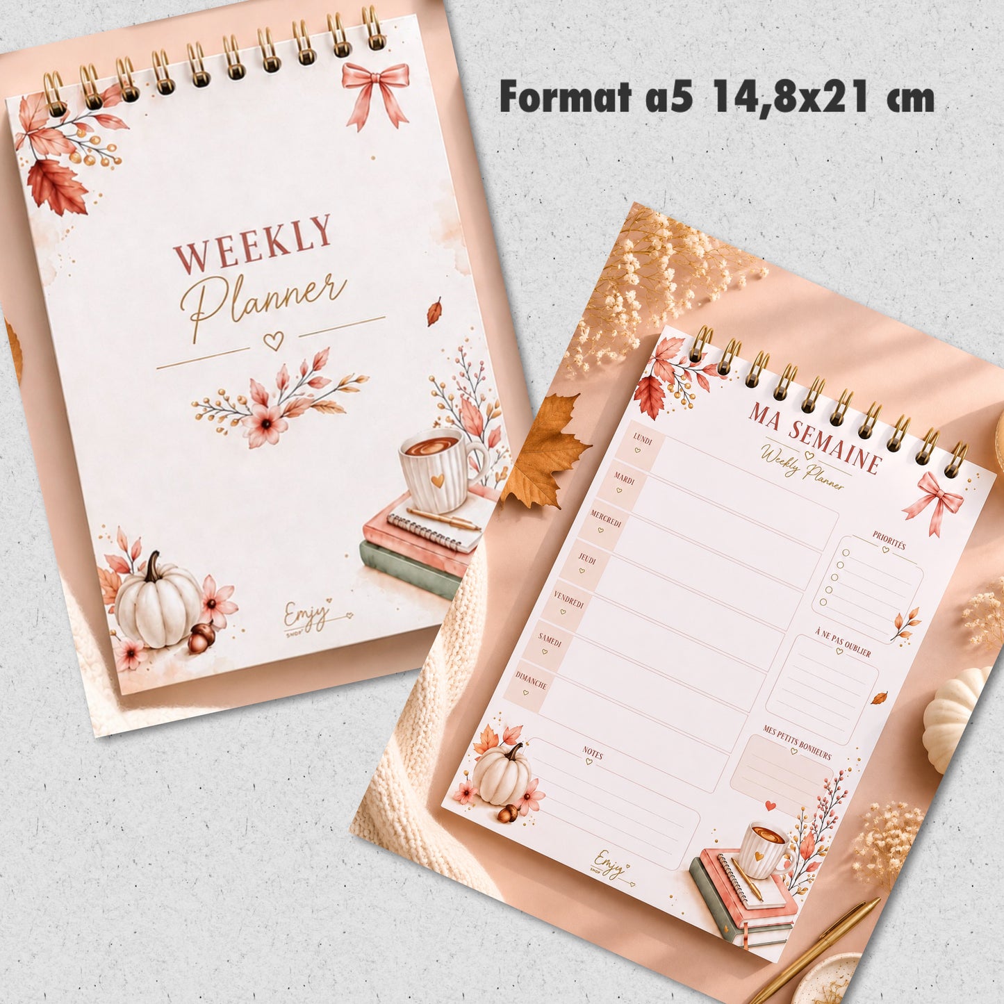 Papeterie Automne & Rentrée – To Do List, Bloc-notes, Weekly Planner & Marque-page magnétique