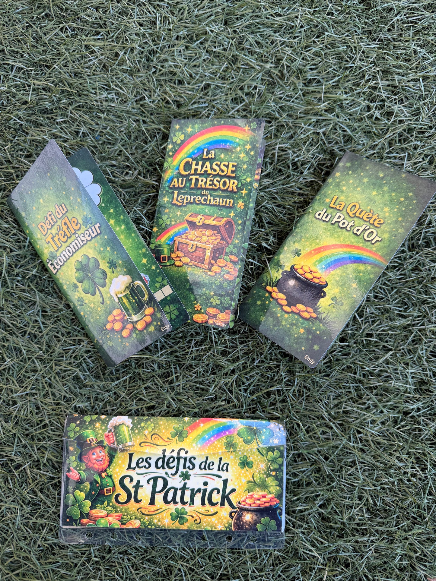 Les défis de la St Patrick - 3 plateaux de jeu avec mini jeux et enveloppes scratch A6 ou A5