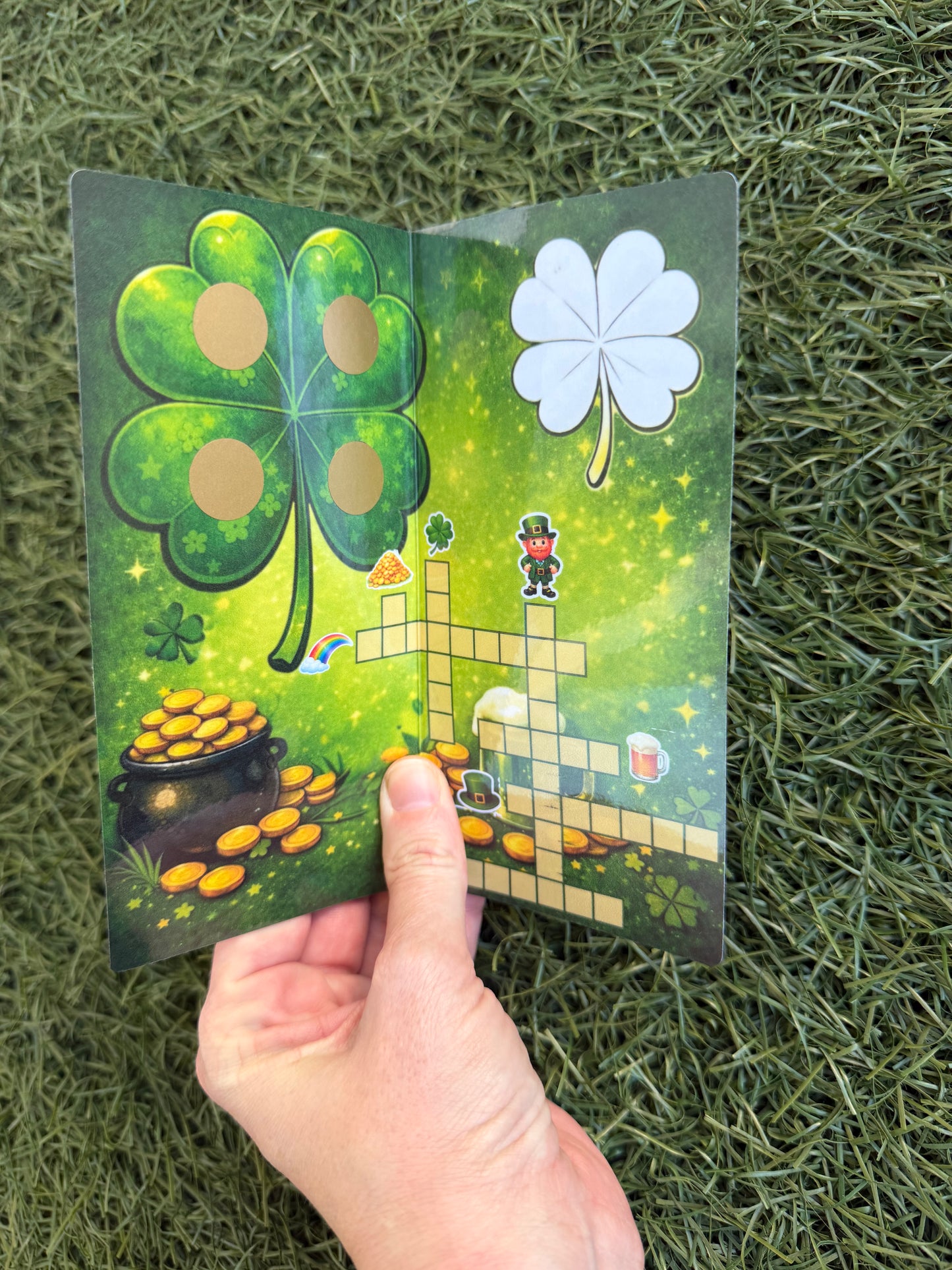 Les défis de la St Patrick - 3 plateaux de jeu avec mini jeux et enveloppes scratch A6 ou A5