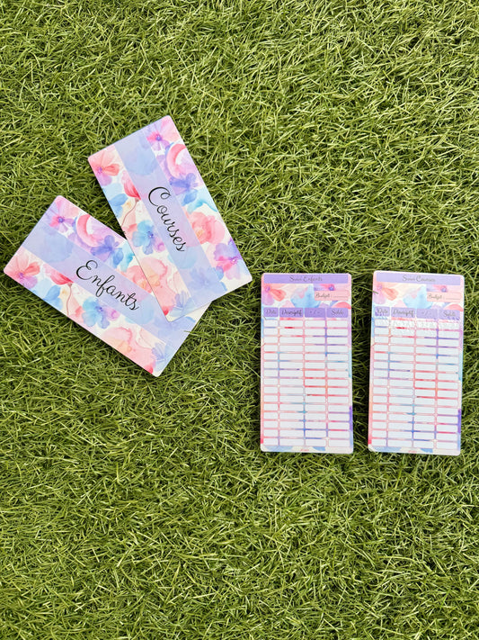 Lot pages titres et trackers suivi pour enveloppes zip format A7, A6 ou A5