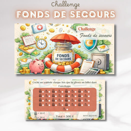 Challenge Fonds de secours- Tracker et page titre ou enveloppe a scratch