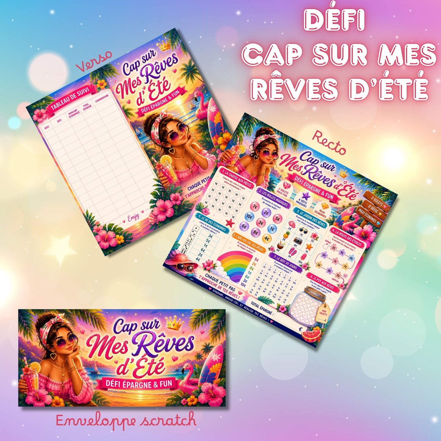 Défi Cap sur mes rêves d'été - plateau de jeu pour épargner en s'amusant