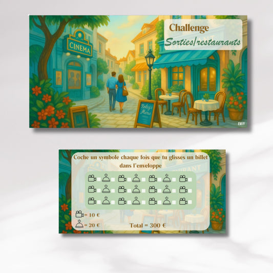 Challenge Sorties/restaurants - Tracker et page titre ou enveloppe a scratch