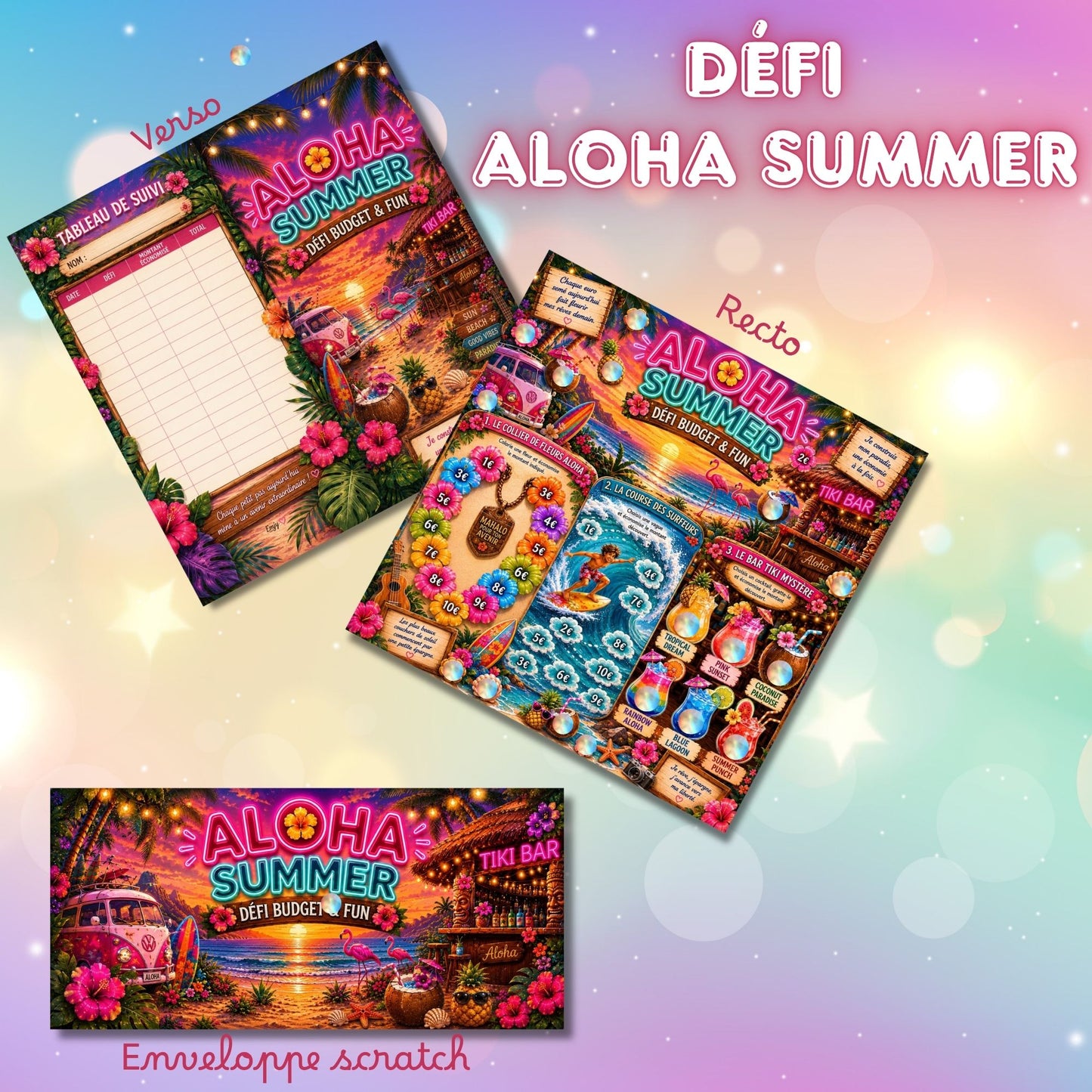 Défi Aloha Summer - plateau de jeu pour épargner en s'amusant