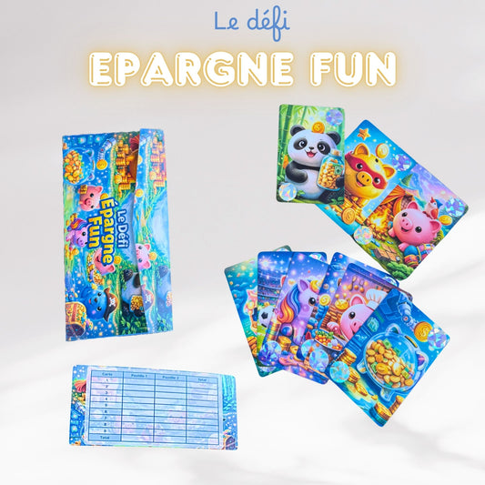 Lot Le défi épargne fun avec 9 cartes a gratter + enveloppe et tracker