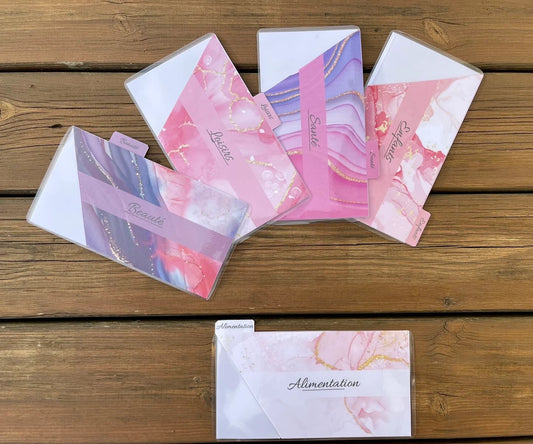 Enveloppes budget pour portefeuille à onglet personnalisées Plastifiées