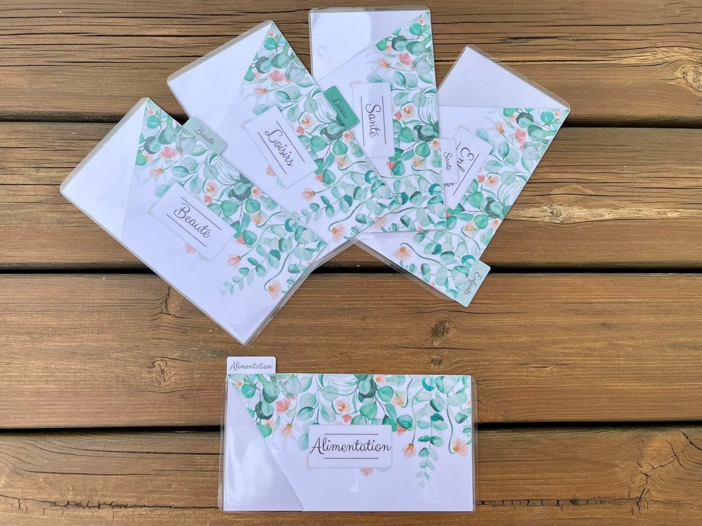 Enveloppes budget pour portefeuille à onglet personnalisées Plastifiées