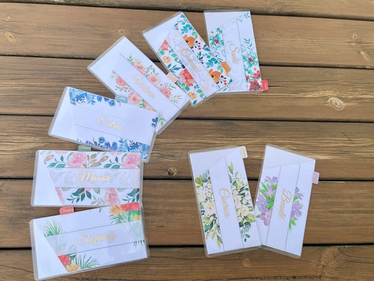 Enveloppes budget pour portefeuille à onglet personnalisées Plastifiées