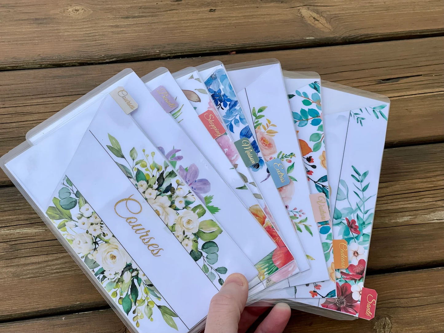 Enveloppes budget pour portefeuille à onglet personnalisées Plastifiées