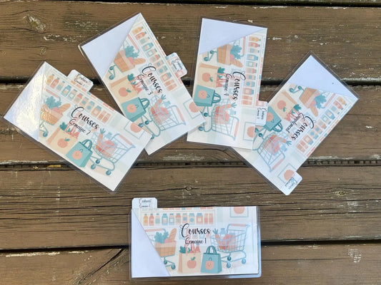 Enveloppes budget pour portefeuille à onglet personnalisées Plastifiées