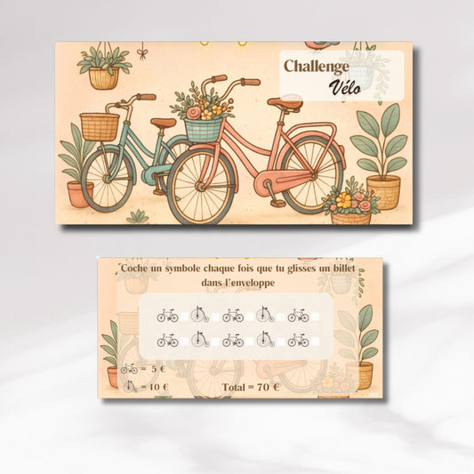 Challenge Vélo - Tracker et page titre ou enveloppe a scratch