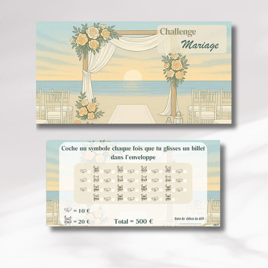 Challenge Mariage - Tracker et page titre ou enveloppe a scratch