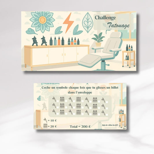 Challenge Tatouage - Tracker et page titre ou enveloppe a scratch