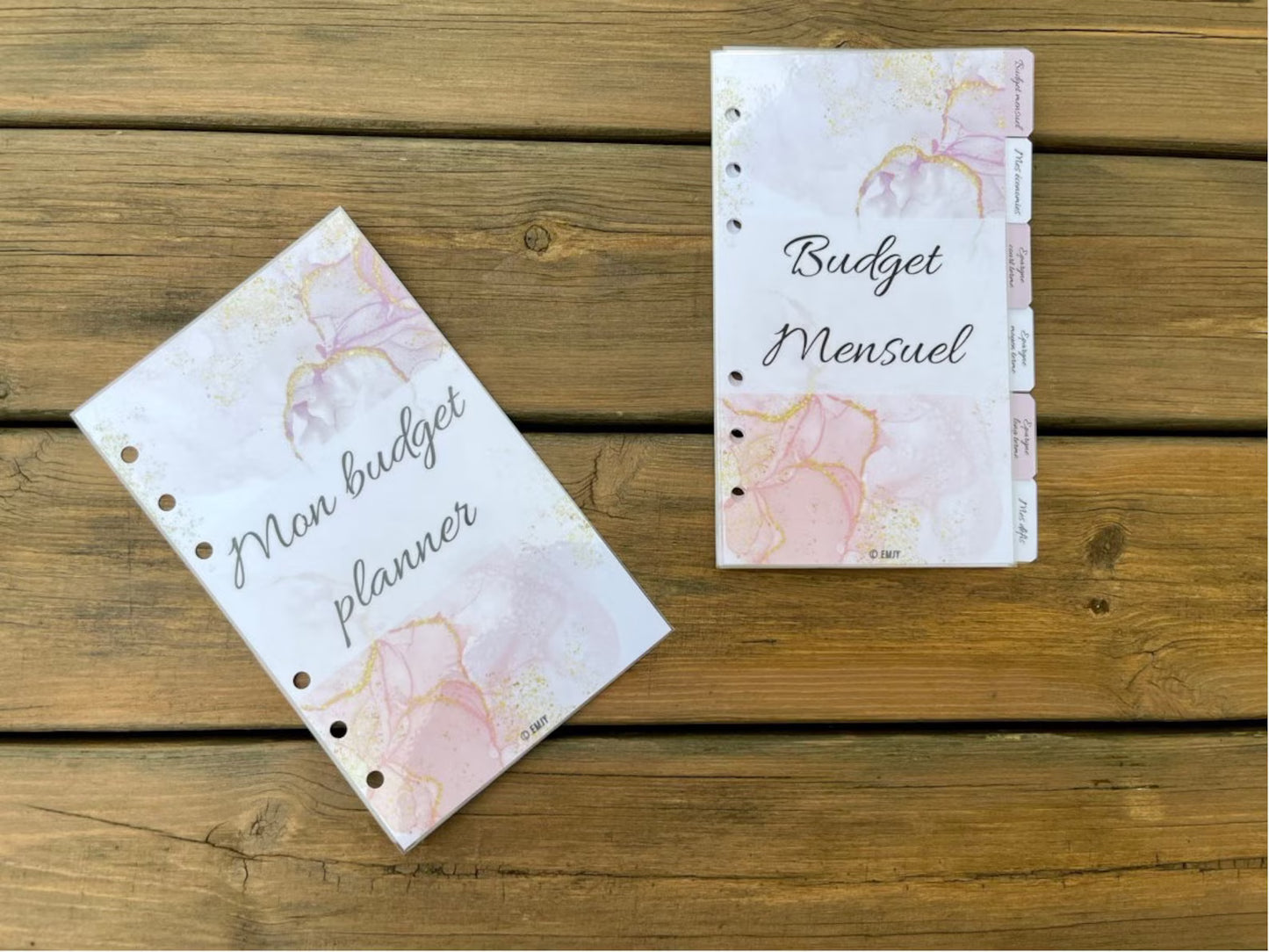 6 intercalaires PERSONNALISABLES + page de couverture pour classeur budgétaire format A5 ou A6